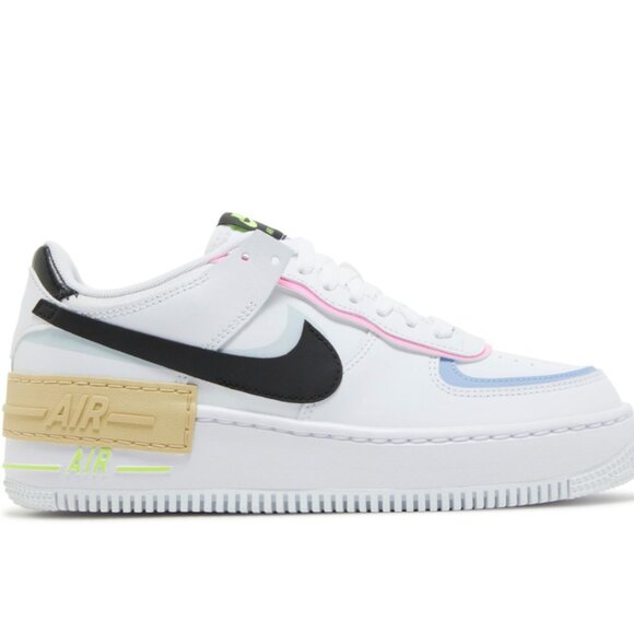 NWOT Nike Air Force 1 Shadow 'White Black Pastel' - Picture 1 of 6